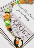 Kelly Clark Studio ~ Ghost Pumpkin Charm Scissor Fob, Scissor Find, Lanyard Fob, Key Fob, Purse Fob, Key Chain Charm