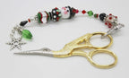 Kelly Clark Studio ~ Snowman Charm Scissor Fob, Scissor Find, Lanyard Fob, Key Fob, Purse Fob, Key Chain Charm