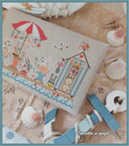CROCETTE A GOGO "Cross Stitch On The Beach" Counted Cross Stitch Pattern & Charm, Summer, Beach, Sea, Crab, Fish, Stitchers Cabana, Chart