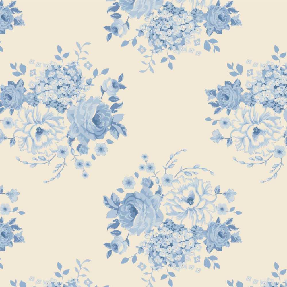 TILDA ~ SUNDAY BRUNCH Limited Edition Collection 2025 by Tone Finnanger - Mia Blue - 100% Cotton Fabric. Approx. Sizes: 19"x22"