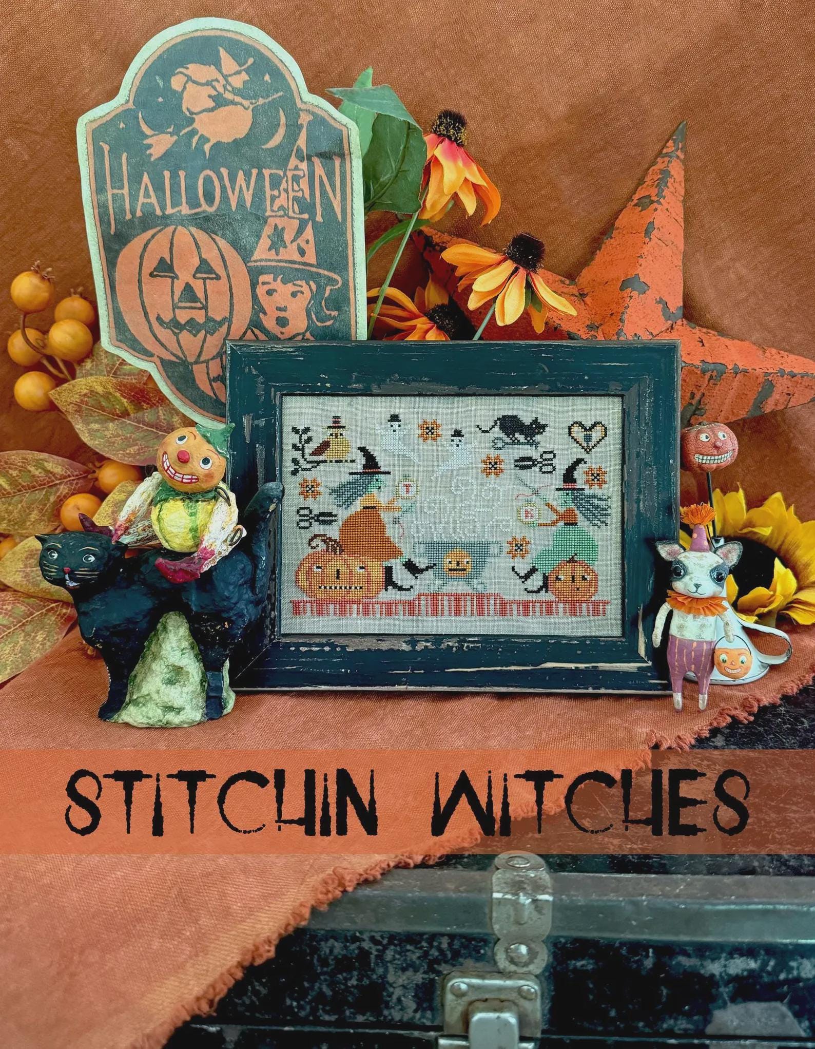 Teresa Kogut Creative Whims "Hello Midnight" Counted Cross Stitch Pattern, Booklet, 8 Spooktacular Designs, Pattern Only