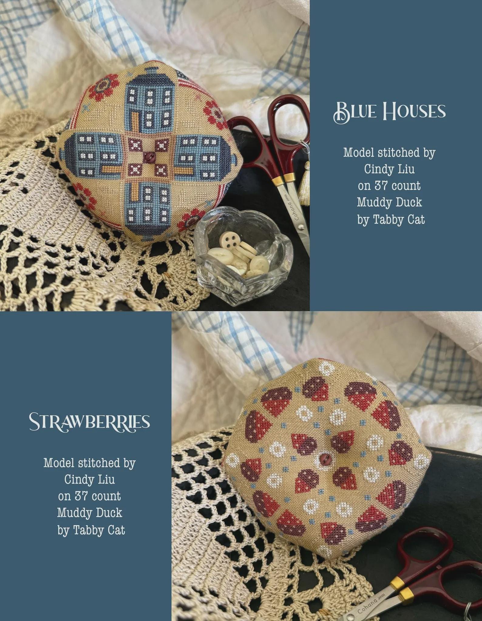 TERESA KOGUT "Land That I Love   Biscornu Book"  Counted Cross Stitch Pattern  10 Designs  Pattern Only