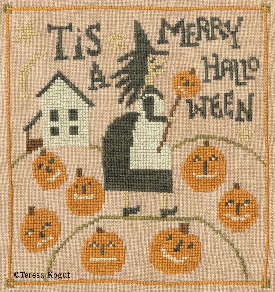 TERESA KOGUT "Merry Halloween"  Counted Cross Stitch Pattern  Autumn, Pumpkins, Witch, Pattern Only