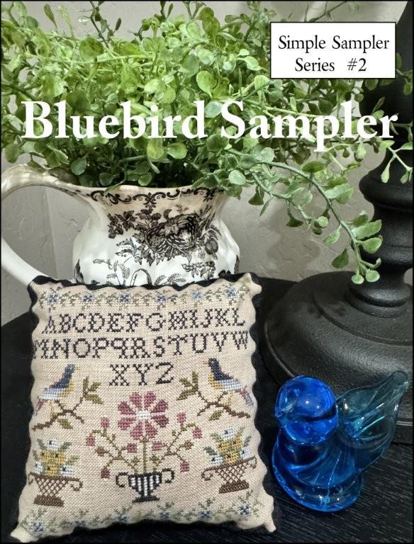 THE SCARLETT HOUSE "Bluebird Sampler - Simpler Sampler Series #2" Counted Cross Stitch Pattern, 2025 Needlework Marketplace Release