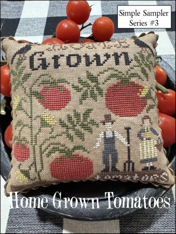 THE SCARLETT HOUSE "Home Grown Tomatoes - Simpler Sampler Series #3" Counted Cross Stitch Pattern, 2025 Needlework Marketplace Release