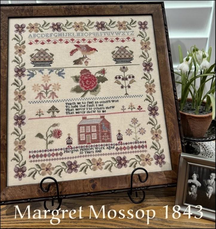 THE SCARLETT HOUSE "Margret Mossop 1843" Counted Cross Stitch Pattern, Antique Reproduction Sampler, 2025 Needlework Marketplace Release