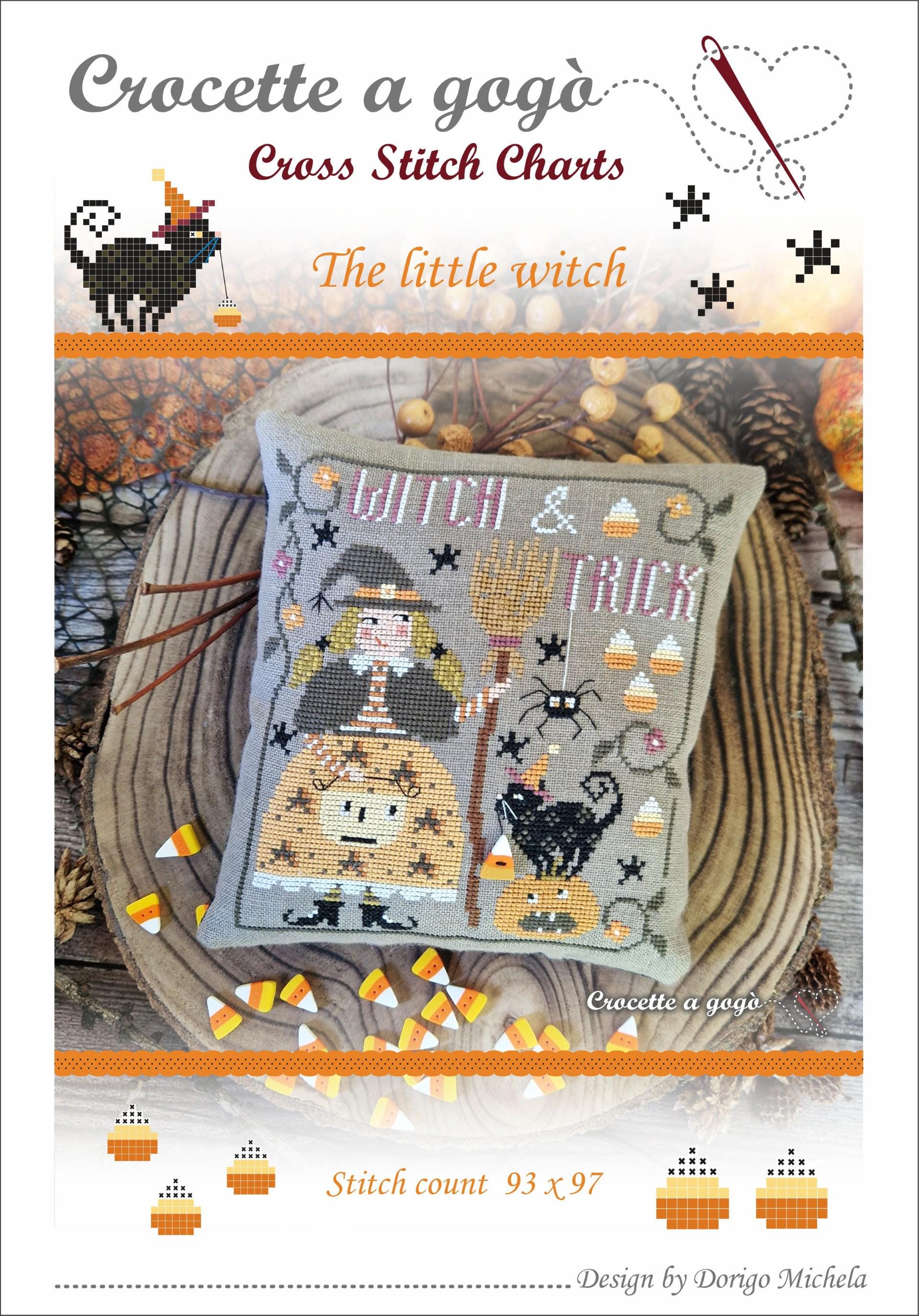 Crocette A Gogo  "The Little Witch"  Counted Cross Stitch Chart  Halloween  Pattern Only