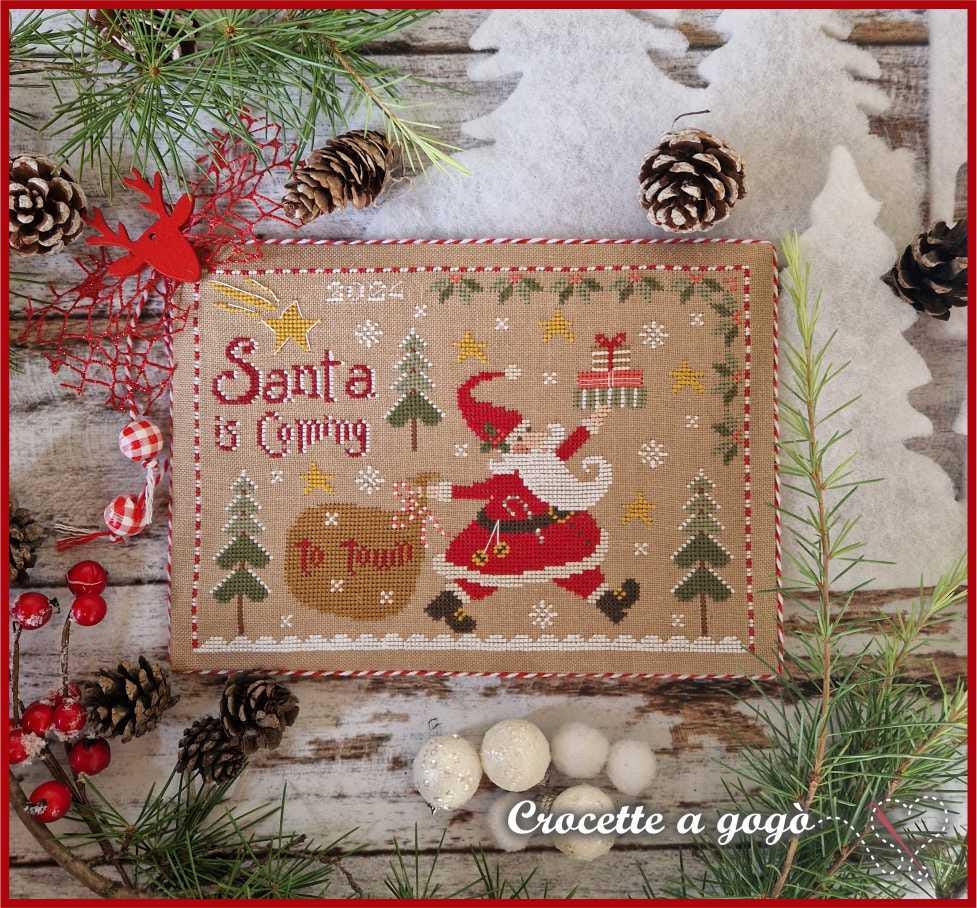 Crocette A Gogo  "Santa Is Coming"  Counted Cross Stitch Chart  Christmas  Pattern Only