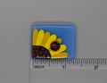 BEAU VERRE ART "Sunflower With Ladybug Fused Glass Needle Minder"  Magnet  Needleminder  One-of-a-Kind, Handcrafted with Love by Kelly