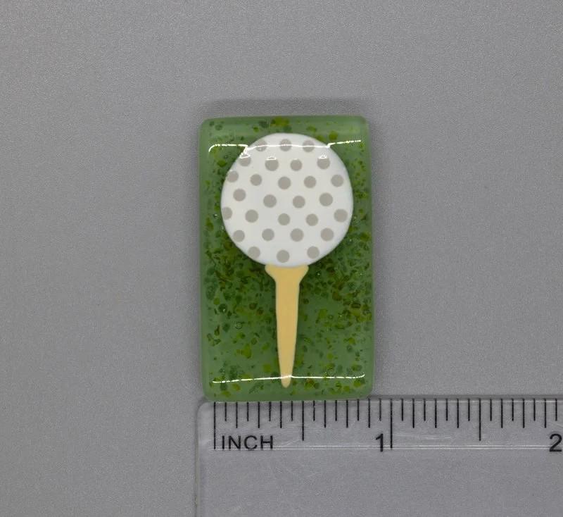 BEAU VERRE ART "Golf Ball Fused Glass Needle Minder"  Magnet  Needleminder  One-of-a-Kind, Handcrafted with Love by Kelly