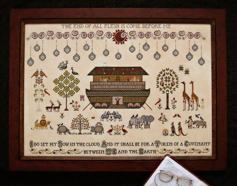 PLUM STREET SAMPLERS "The Flood" Counted Cross Stitch Pattern, Noah, Art, Animals, Pattern Only