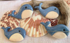 ROVARIS ~ Ceramic Whale Needle Minder, Needleminder, Handcrafted from Samone, Italy