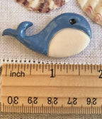 ROVARIS ~ Ceramic Whale Needle Minder, Needleminder, Handcrafted from Samone, Italy