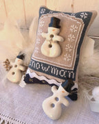 ROVARIS ~ "Snowman Ceramic Little Cushion Kit" Counted Cross Stitch Pattern + KIT, Handcrafted from Samone, Italy