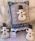 ROVARIS ~ "Snowman Ceramic Little Cushion Kit" Counted Cross Stitch Pattern + KIT, Handcrafted from Samone, Italy