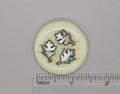 BEAU VERRE ART "Silver Foil Leaves Fused Glass Needle Minder"  Magnet  Beautiful Colors, Needleminder  One-of-a-Kind, Handcrafted
