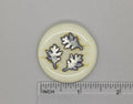BEAU VERRE ART "Silver Foil Leaves Fused Glass Needle Minder" • Magnet • Beautiful Colors, Needleminder • One-of-a-Kind, Handcrafted