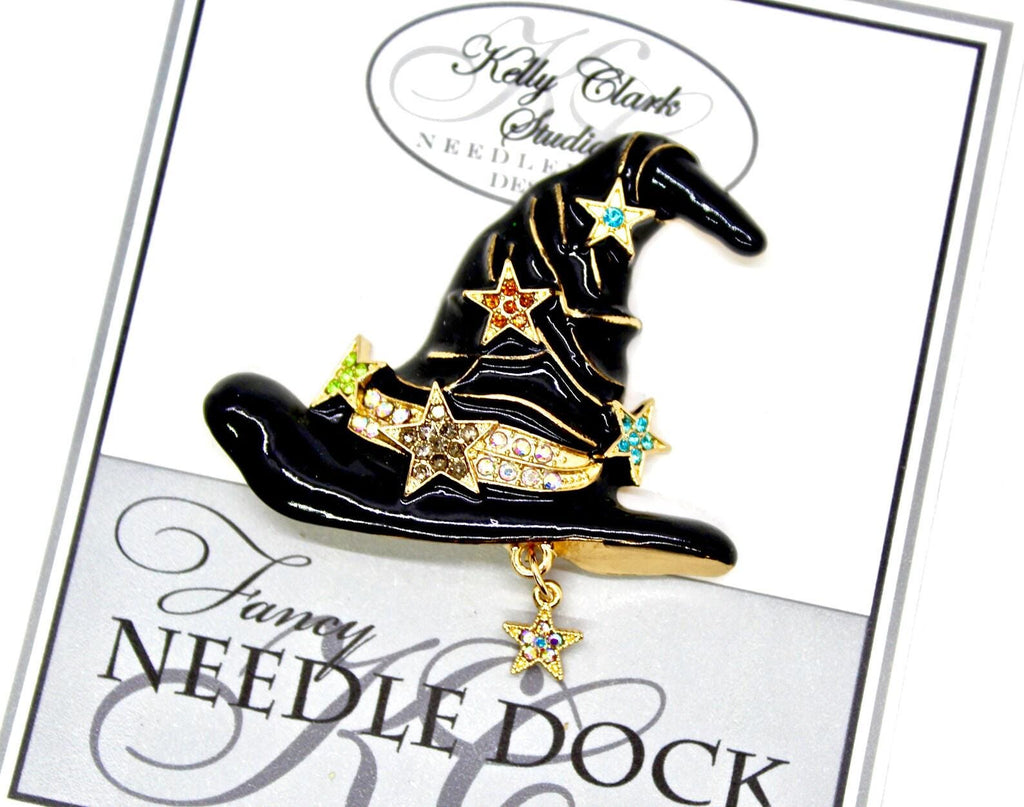 Kelly Clark Studio ~ Glam Witch Hat Needle Minder, Needle Dock, Canvas Magnet, Needle Garage, Needleminder