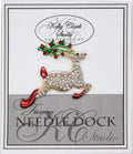 Kelly Clark Studio ~ Reindeer Needle Minder, Needle Dock, Canvas Magnet, Needle Garage, Needleminder