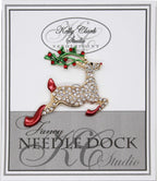 Kelly Clark Studio ~ Reindeer Needle Minder, Needle Dock, Canvas Magnet, Needle Garage, Needleminder