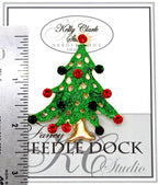 Kelly Clark Studio ~ Emerald Christmas Tree Needle Minder, Needle Dock, Canvas Magnet, Needle Garage, Needleminder