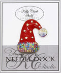 Kelly Clark Studio ~ Red Santa Hat Needle Minder, Needle Dock, Canvas Magnet, Needle Garage, Needleminder