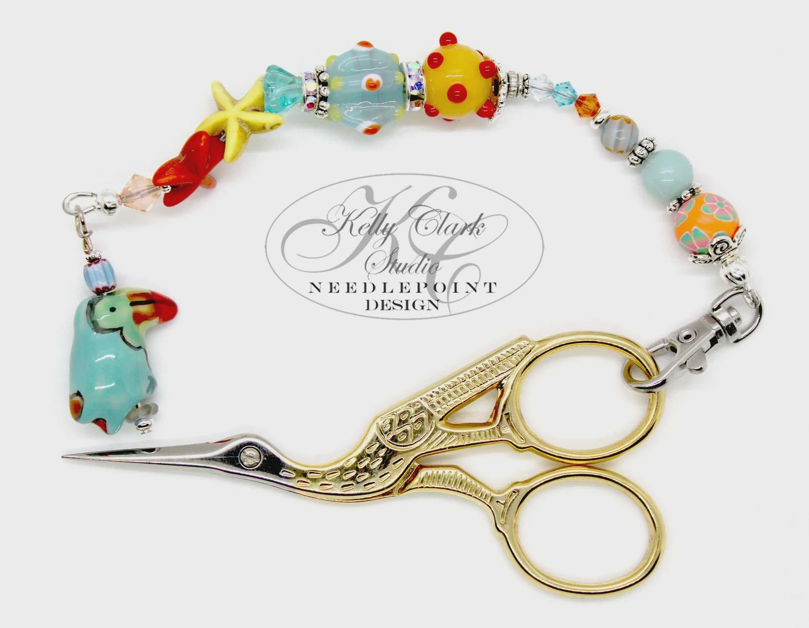 Kelly Clark Studio ~ Toucan Scissor Fob, Scissor Find, Lanyard Fob, Key Fob, Purse Fob, Key Chain Charm.