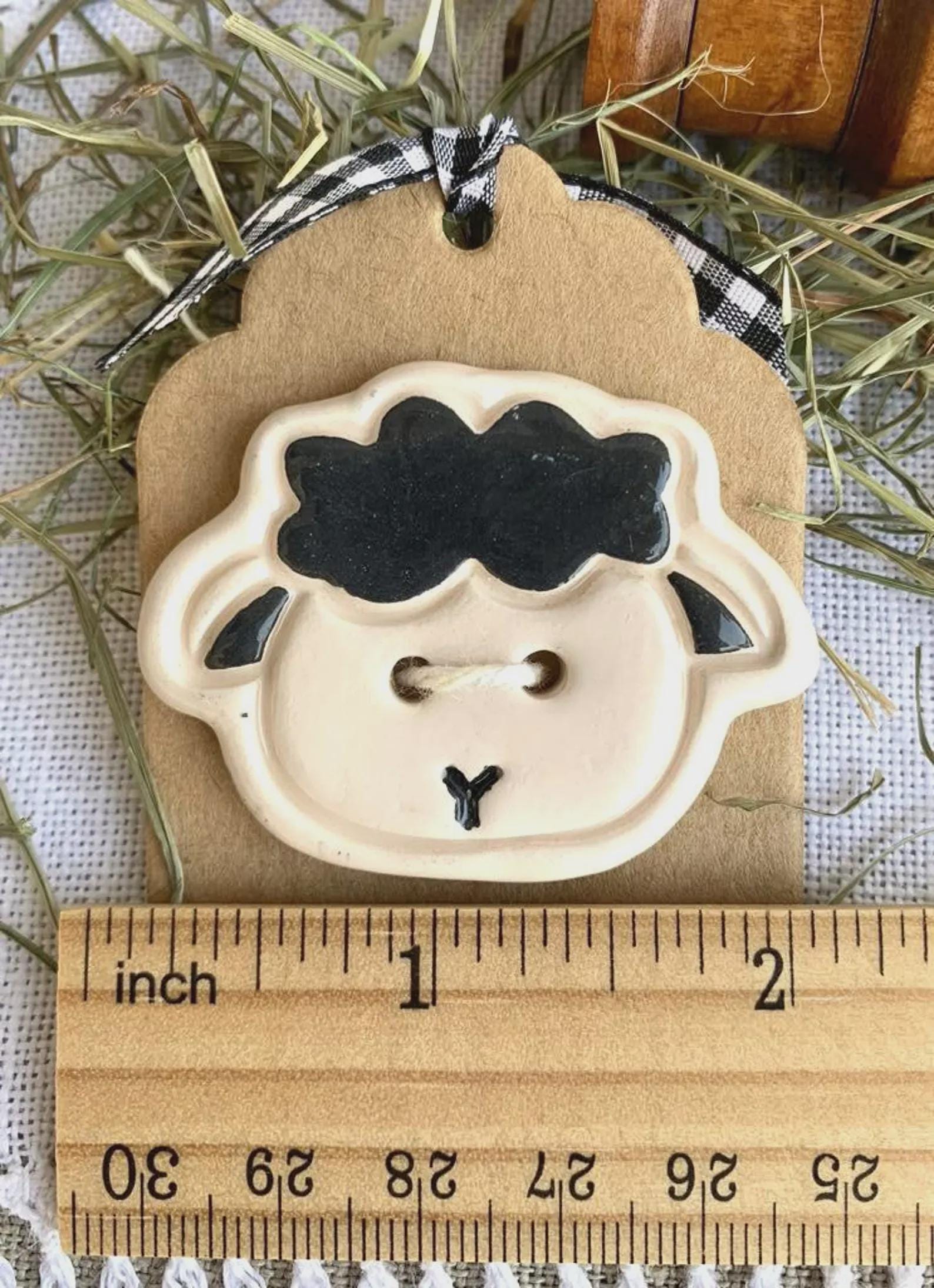 Rovaris ~ Ceramic Sheep Button, Handcrafted and Imported from Samone, Italy
