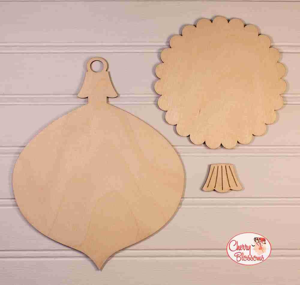 CHERRY BLOSSOMS "Vintage Ornament Backer" 3-Piece Design Made From Birch Plywood, Needlework Marketplace 2024, CB260LB