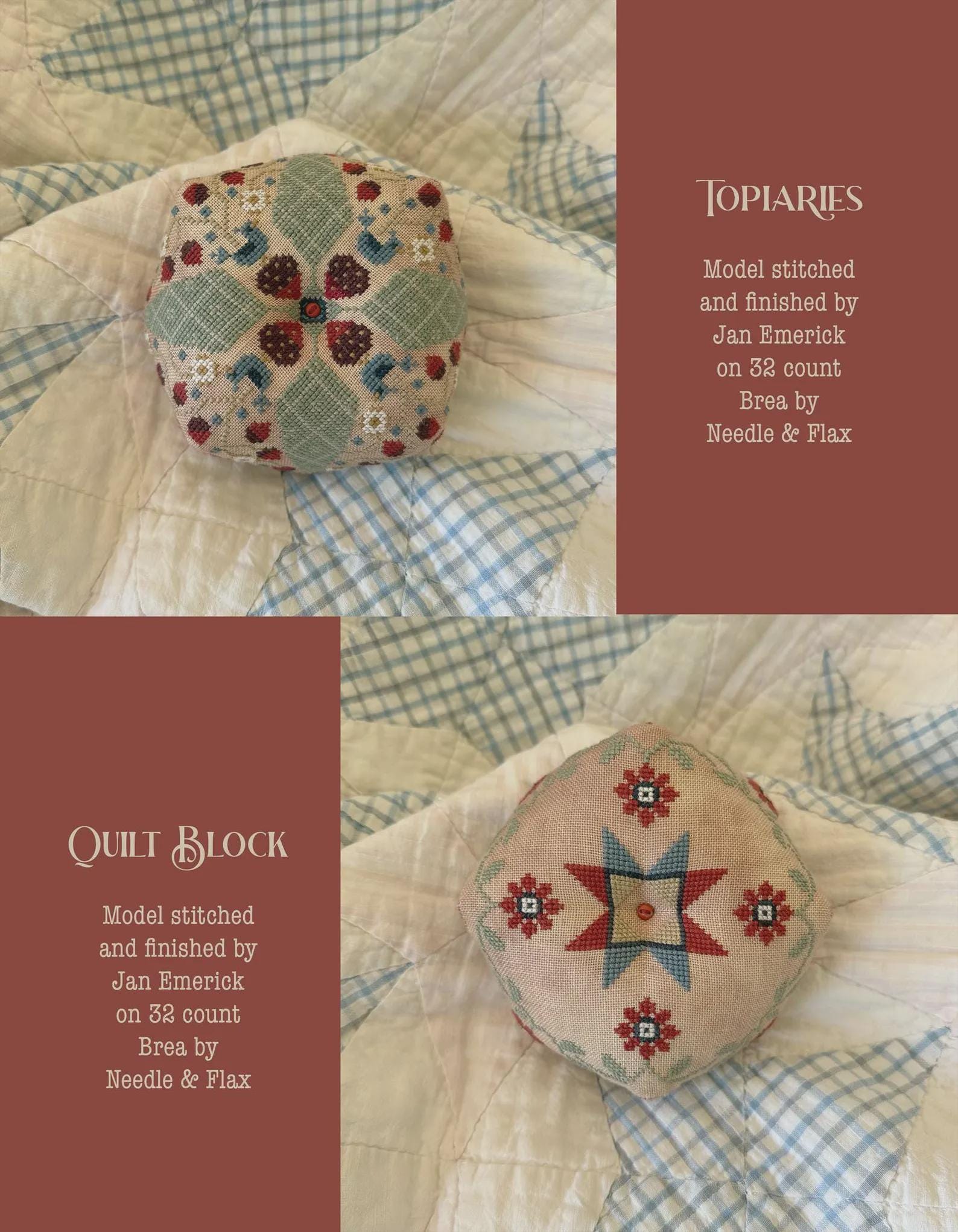 TERESA KOGUT "Land That I Love   Biscornu Book"  Counted Cross Stitch Pattern  10 Designs  Pattern Only