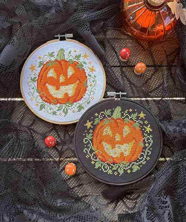LOVE POPPET "Pumpkin and Stars"  Counted Cross Stitch  Needlework Marketplace 2025, Pattern Only