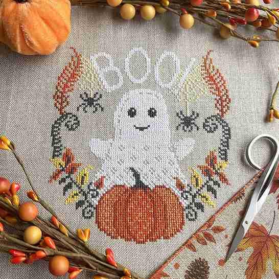 LOVE POPPET "Boo Ghost"  Counted Cross Stitch  Needlework Marketplace 2025, Pattern Only