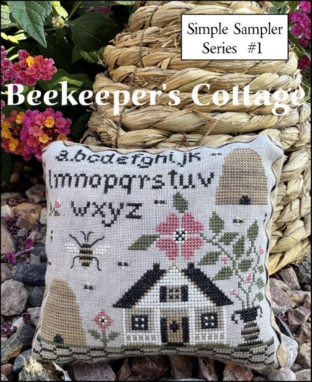 THE SCARLETT HOUSE "Beekeeper's Cottage - Simpler Sampler Series #1" Counted Cross Stitch Pattern, 2025 Needlework Marketplace Release