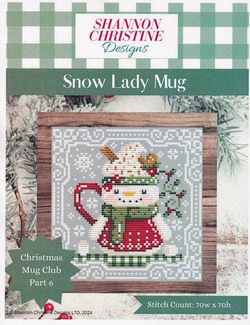 SHANNON CHRISTINE DESIGNS "Snow Lady Mug" Counted Cross Stitch Pattern, Christmas Mug Club, Chart, Pattern Only