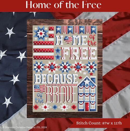 SHANNON CHRISTINE DESIGNS "Home Of The Free" Counted Cross Stitch Pattern, Chart, Pattern Only