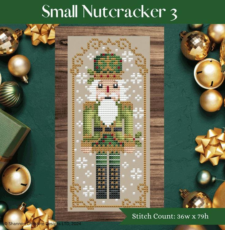 SHANNON CHRISTINE DESIGNS "Small Nutcracker 3" Counted Cross Stitch Pattern, Christmas, 2025 Needlework Marketplace Release, Pattern Only