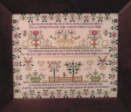 Moira Blackburn Sampler "The Heart of a Friend" Counted Cross Stitch Pattern, Chart, Sampler, Pattern Only
