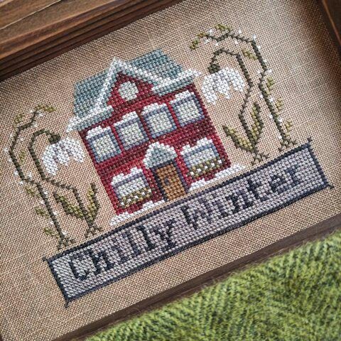 PUNTINI PUNTINI "Chilly Winter - Seasons Houses" Counted Cross Stitch, Chart, Pattern Only