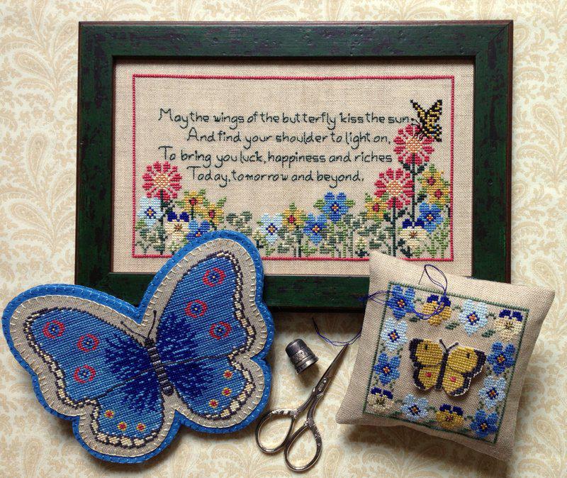 THE NEEDLE'S NOTION "Butterfly Meadow" Counted Cross Stitch Pattern, Chart, Pattern Only