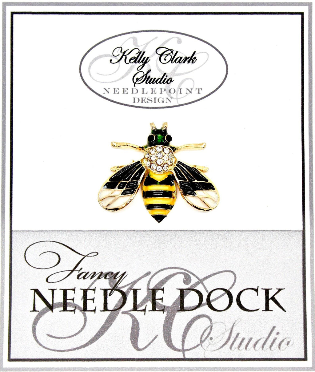 Kelly Clark Studio ~ Green Headed Needle Minder, Needle Dock, Canvas Magnet, Needle Garage, Needleminder