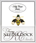 Kelly Clark Studio ~ Green Headed Needle Minder, Needle Dock, Canvas Magnet, Needle Garage, Needleminder