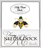 Kelly Clark Studio ~ Green Headed Needle Minder, Needle Dock, Canvas Magnet, Needle Garage, Needleminder