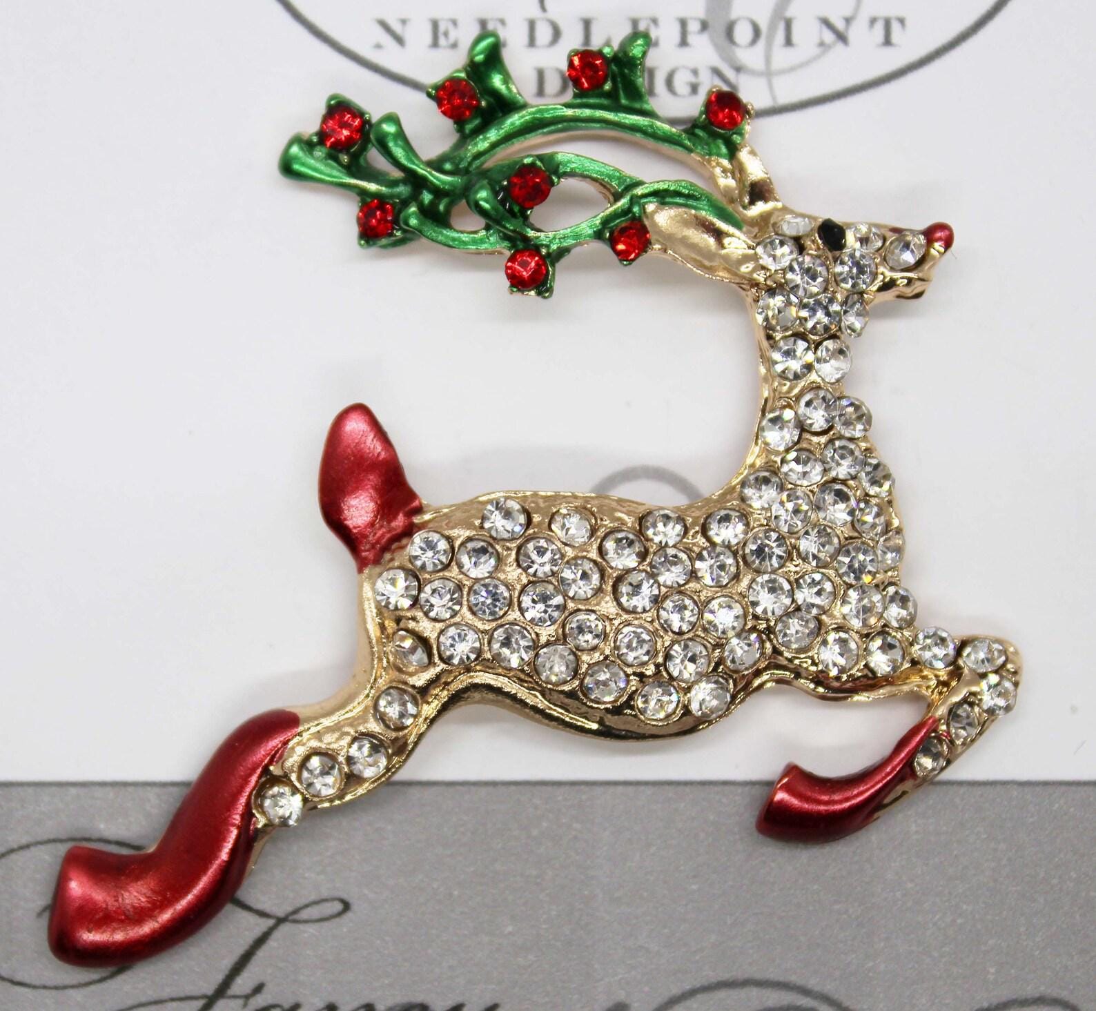 Kelly Clark Studio ~ Reindeer Needle Minder, Needle Dock, Canvas Magnet, Needle Garage, Needleminder