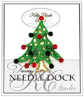 Kelly Clark Studio ~ Emerald Christmas Tree Needle Minder, Needle Dock, Canvas Magnet, Needle Garage, Needleminder