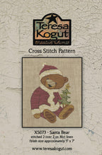 TERESA KOGUT "Santa Bear"  Counted Cross Stitch Pattern  Winter, Christmas, Pattern Only