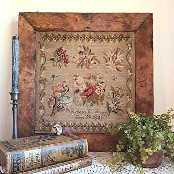 THE WISHING THORN "Rebecca Worrall Sampler 1847"  Counted Cross Stitch Pattern  Sampler, Chart, Pattern Only