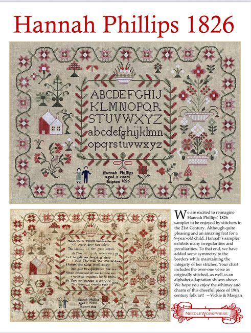 NEEDLEWORKPRESS "Hannah Phillips" Counted Cross Stitch Pattern, Chart, NeedleWorkPress, Pattern Only
