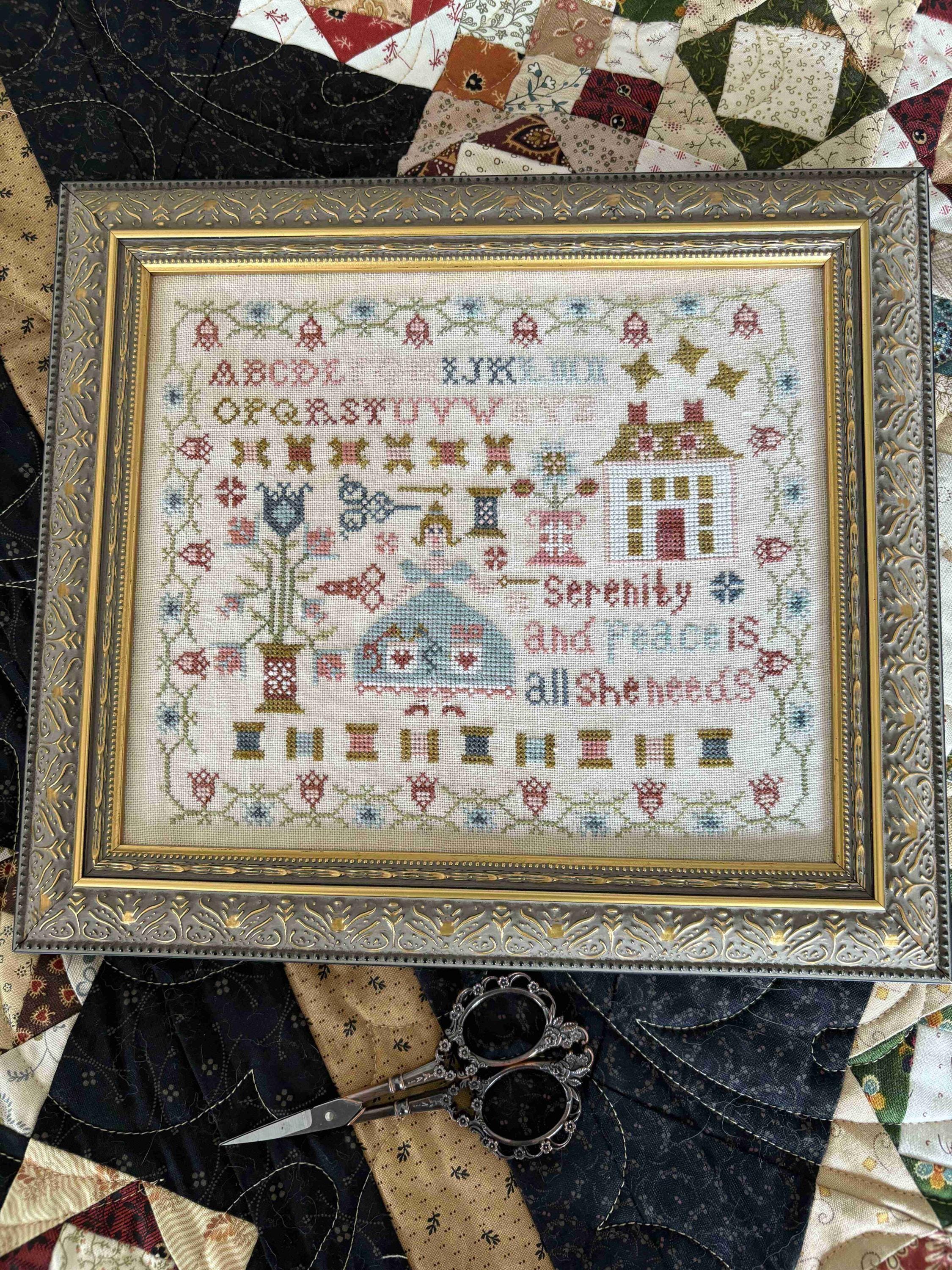 Pansy Patch Quilts & Stitchery "Serenity" Counted Cross Stitch, Needlework Marketplace 2025, Pattern Only