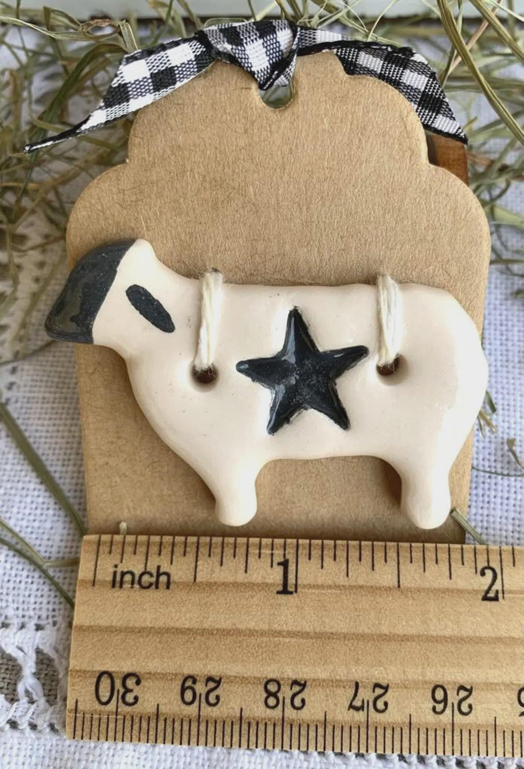 Rovaris ~ Ceramic Sheep Button, Handcrafted and Imported from Samone, Italy