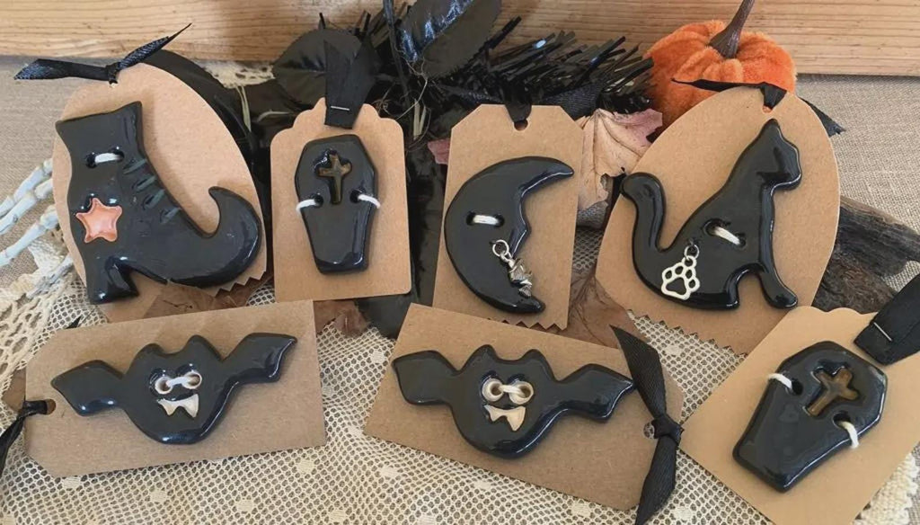 Rovaris ~ Ceramic Halloween Button, Handcrafted and Imported from Samone, Italy
